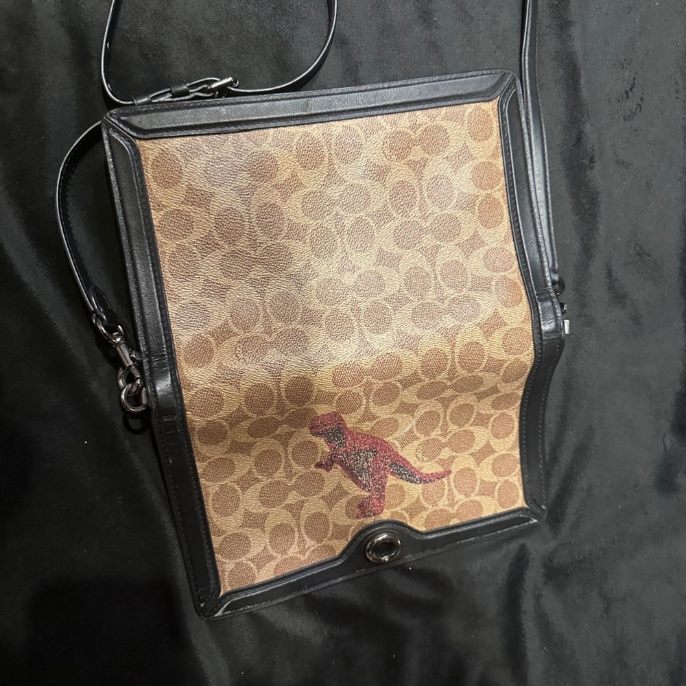 Coach Rexy Dino limited edition Beige & Black Signature Canvas Crossbody Bag - Picture 5 of 12